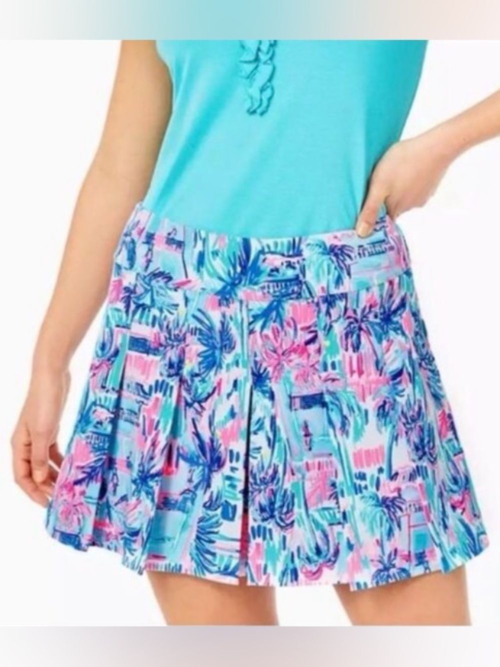 NWT Lilly Pulitzer Upf 50+ Luxletic Frazer Short Ravello Blue Perfect Match